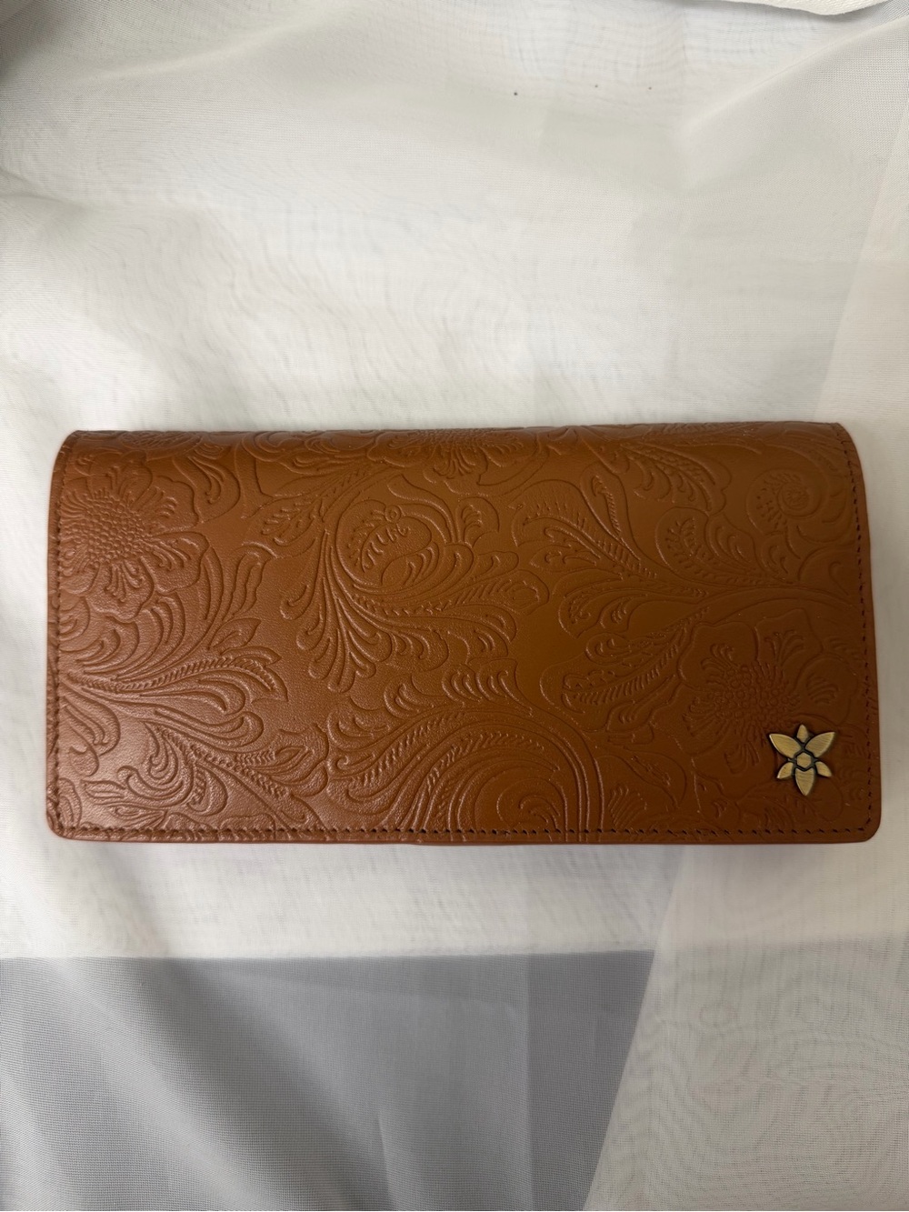 Anna by Anuschka Cognac Heritage Flap Wallet